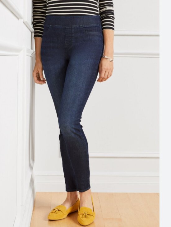 Talbots Denim - Talbots Dark Wash Sculpt Pull On Skinny Ankle Jeggings 6